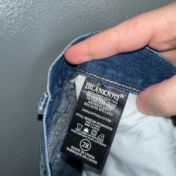 Blank NYC Light Wash Distressed Jean Shorts High Rise Blue Size 28 - Picture 4 of 4